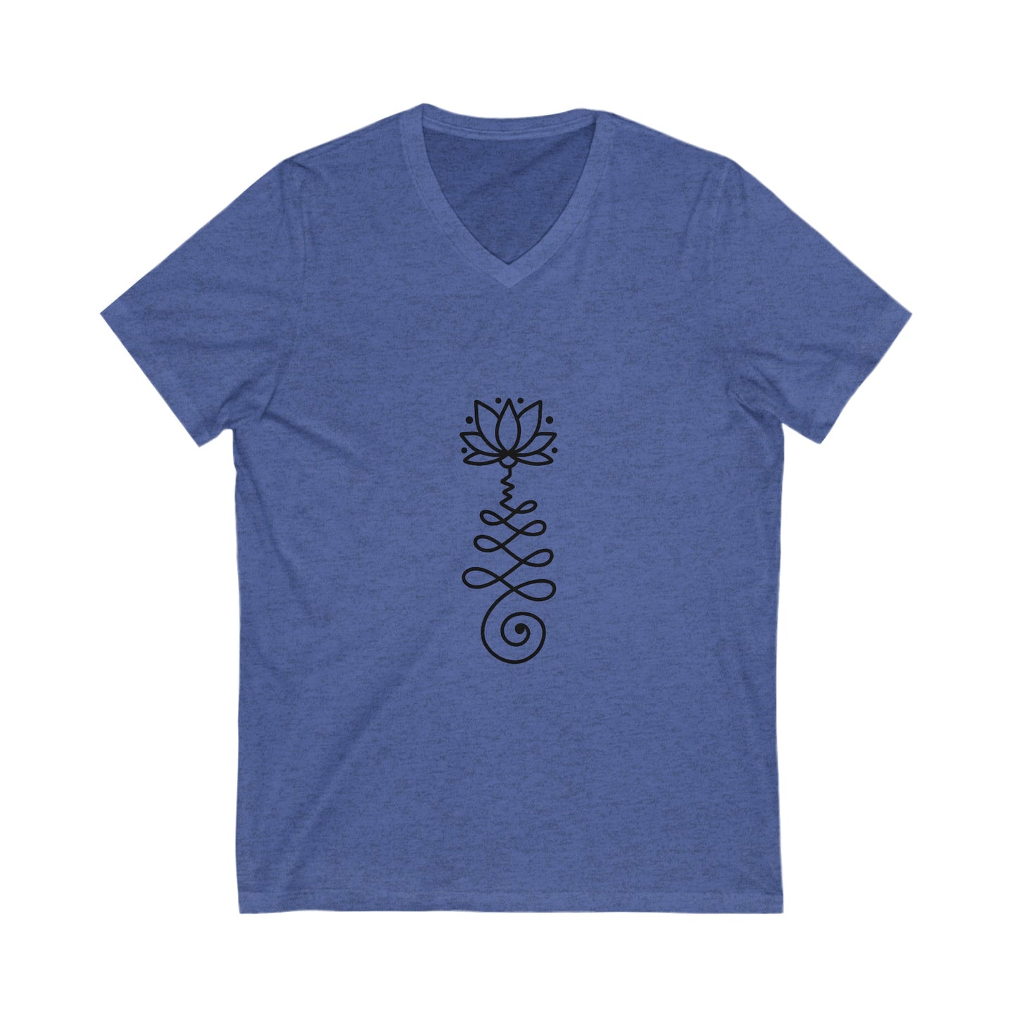 Unalome Black Unisex Short Sleeve V-Neck Tee - Witcheasy