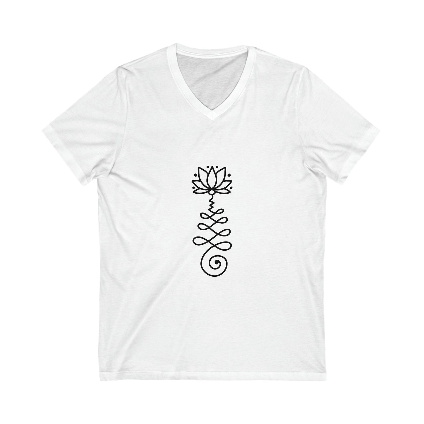 Unalome Black Unisex Short Sleeve V-Neck Tee - Witcheasy