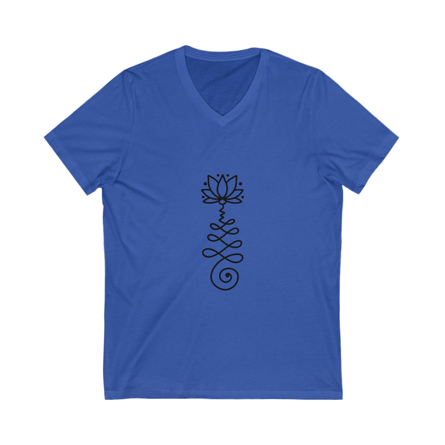 Unalome Black Unisex Short Sleeve V-Neck Tee - Witcheasy