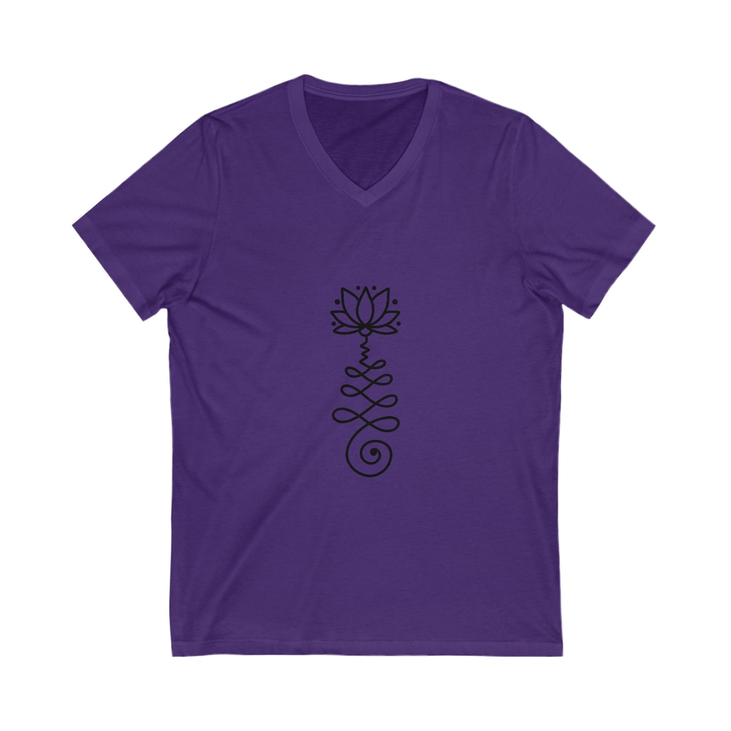 Unalome Black Unisex Short Sleeve V-Neck Tee - Witcheasy