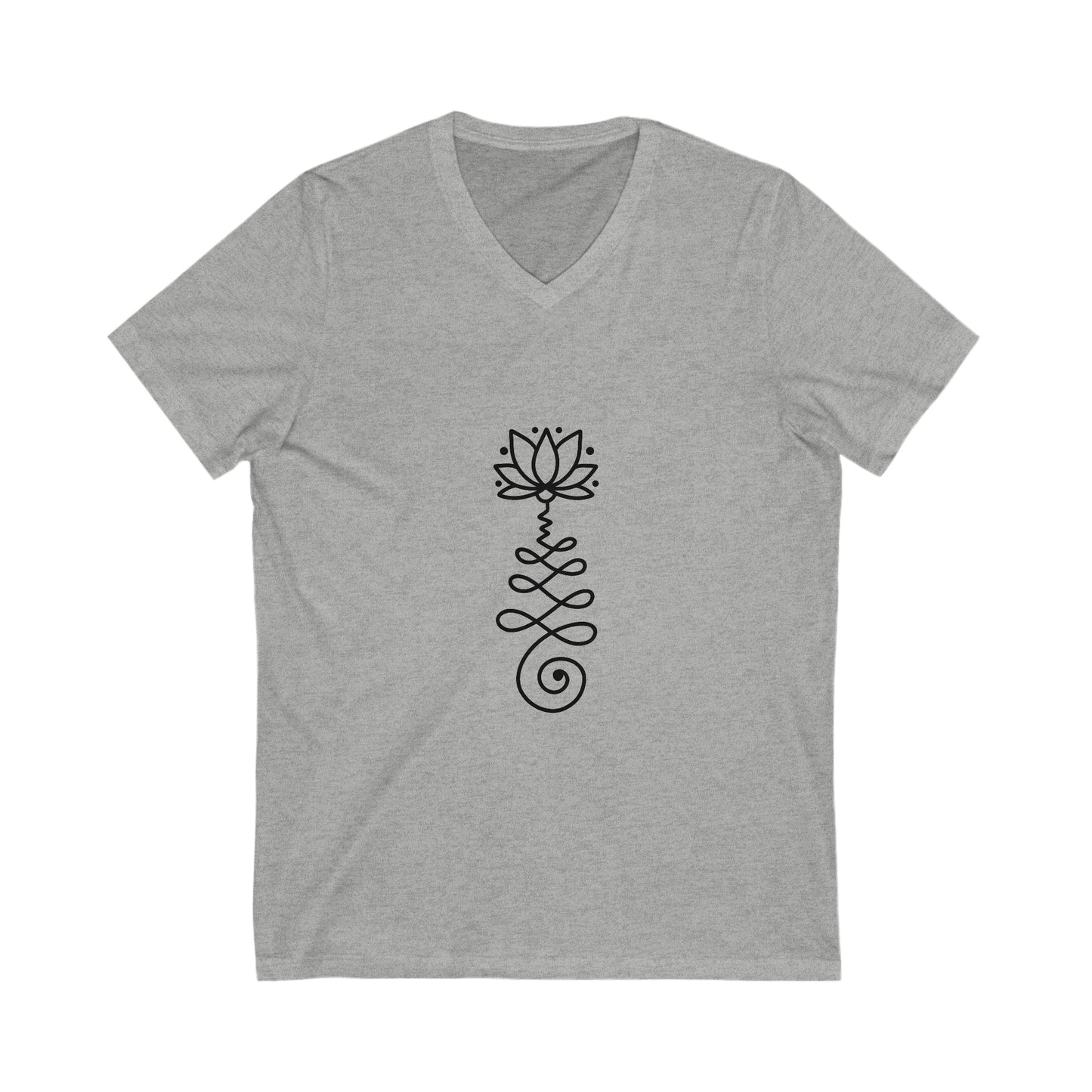 Unalome Black Unisex Short Sleeve V-Neck Tee - Witcheasy