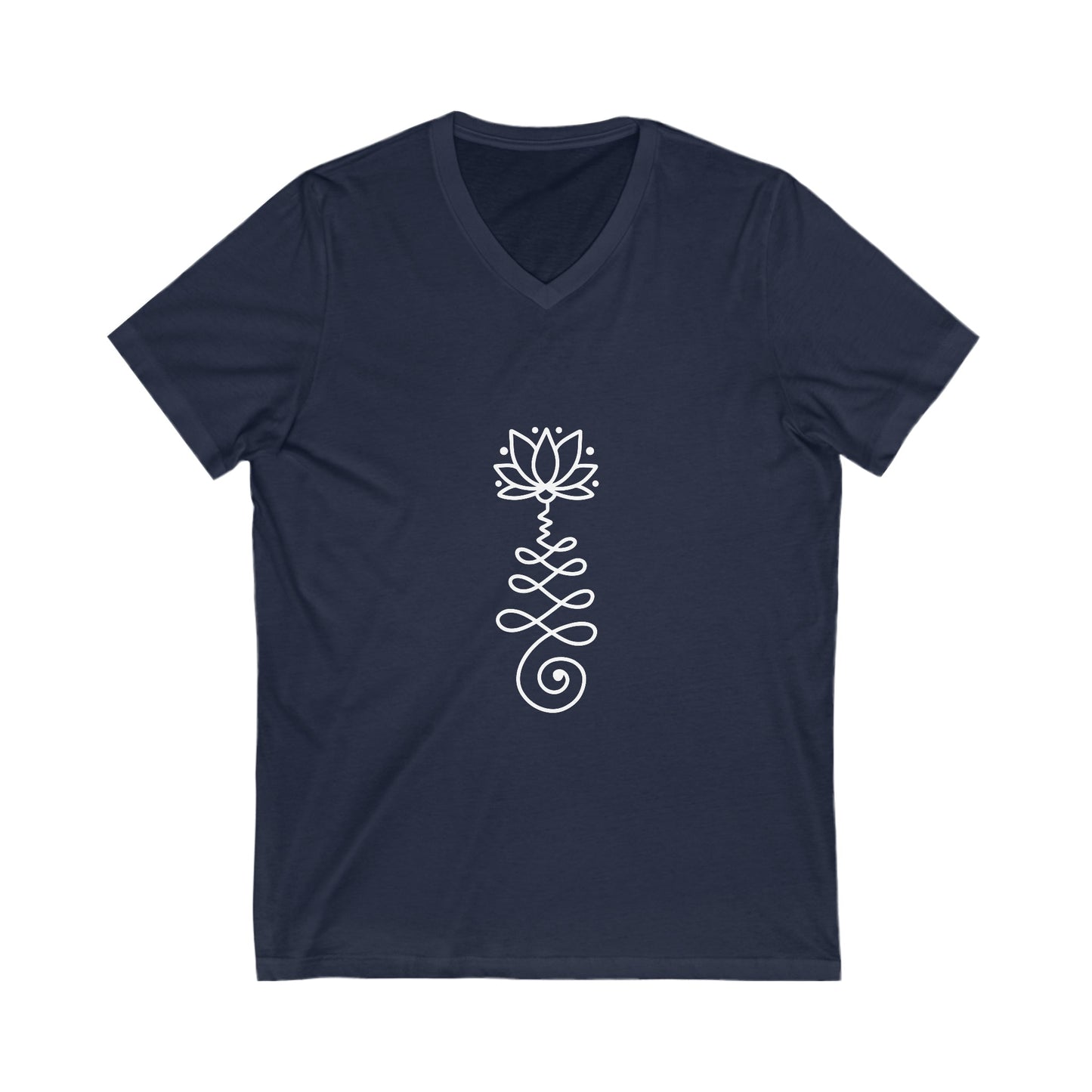 Unalome White Unisex Short Sleeve V-Neck Tee - Witcheasy