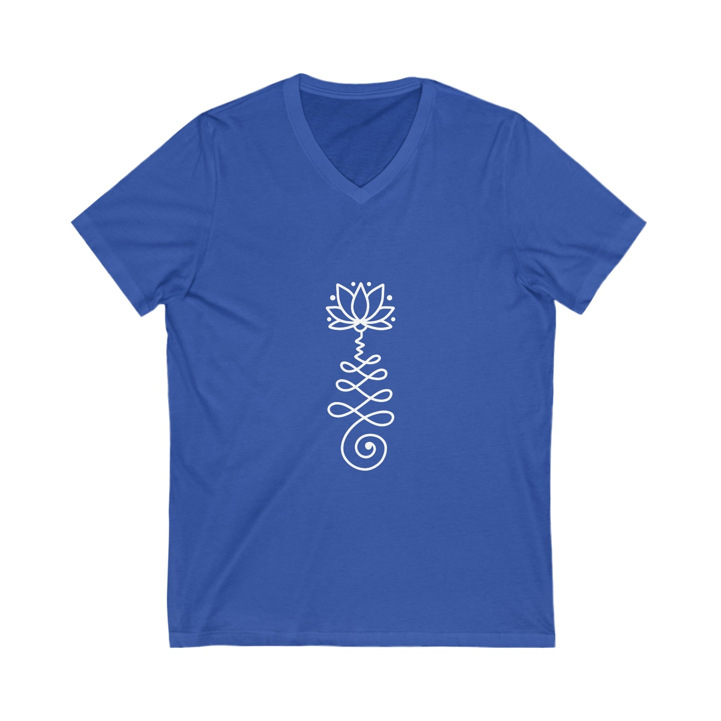 Unalome White Unisex Short Sleeve V-Neck Tee - Witcheasy