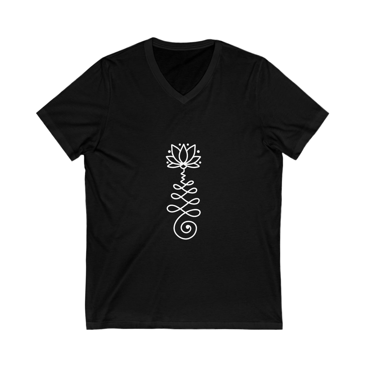 Unalome White Unisex Short Sleeve V-Neck Tee - Witcheasy