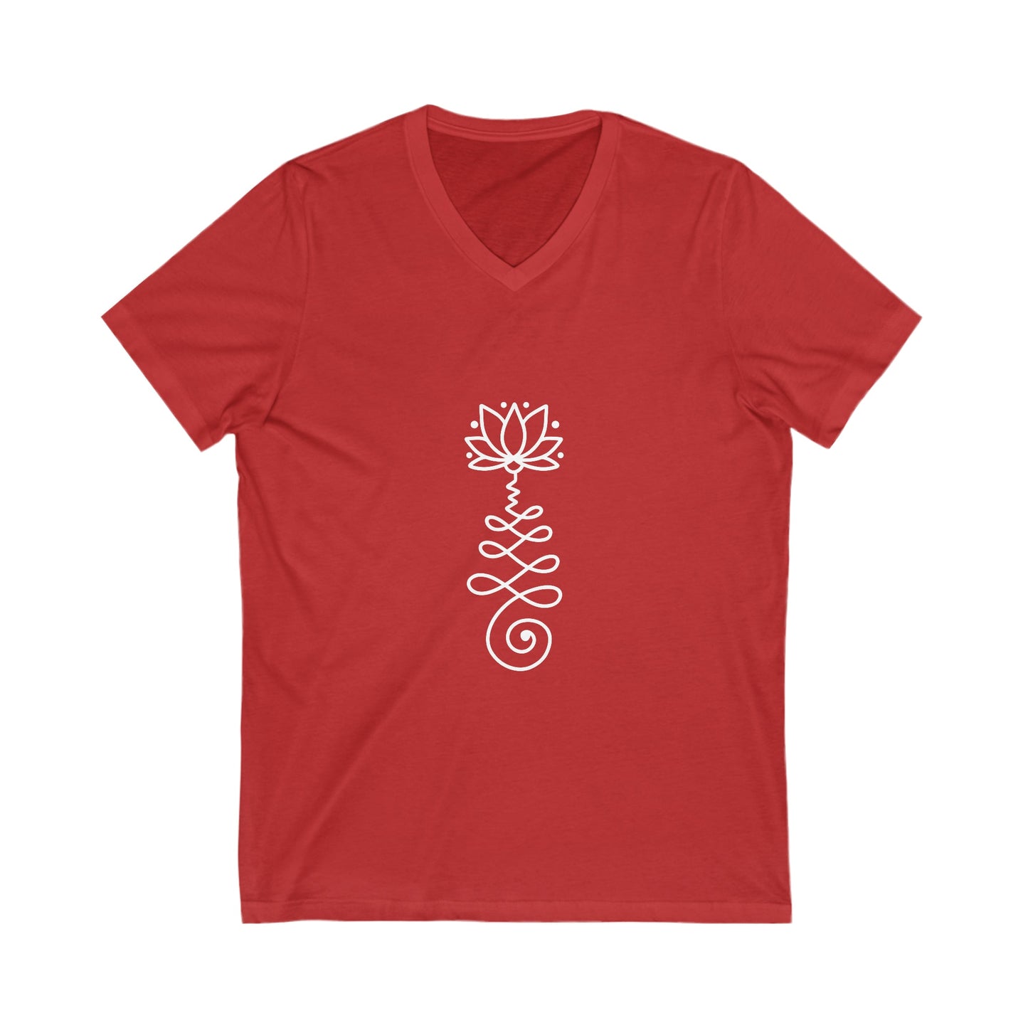 Unalome White Unisex Short Sleeve V-Neck Tee - Witcheasy
