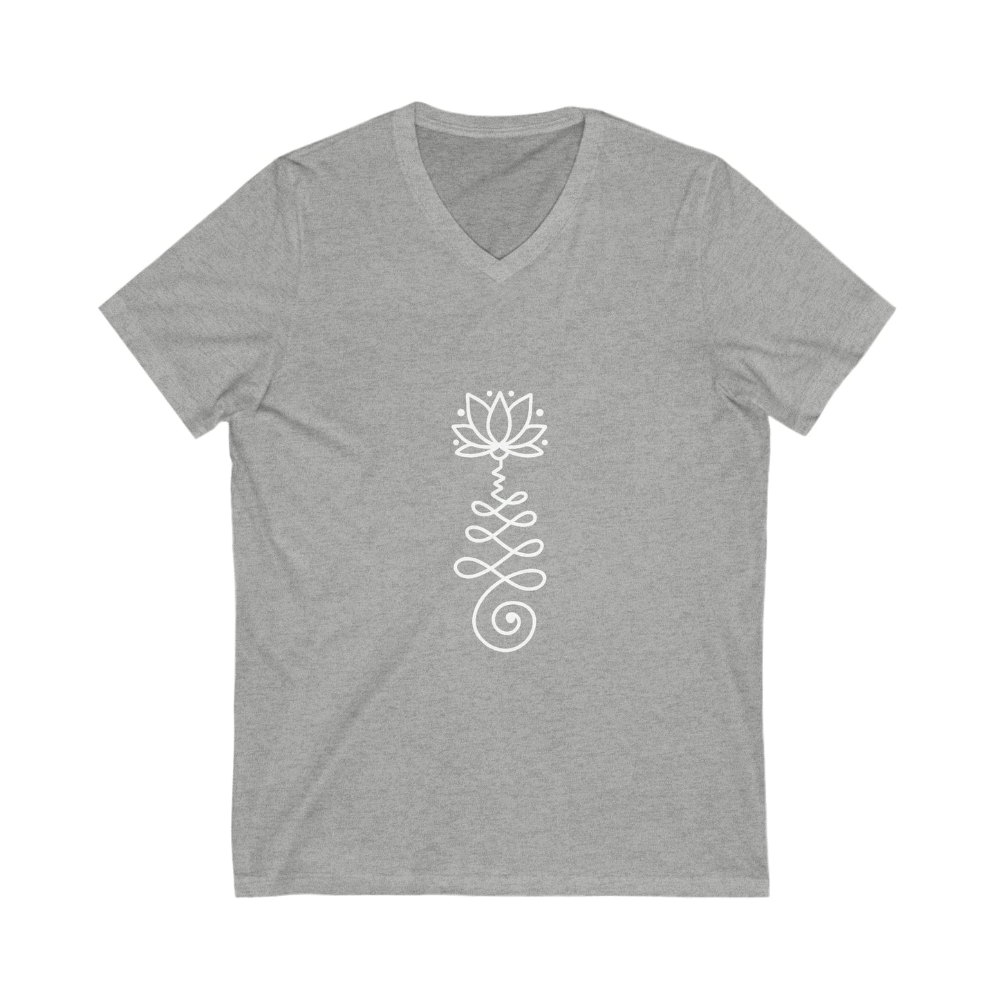 Unalome White Unisex Short Sleeve V-Neck Tee - Witcheasy