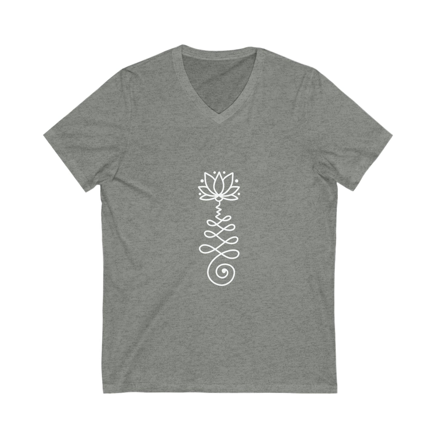 Unalome White Unisex Short Sleeve V-Neck Tee - Witcheasy