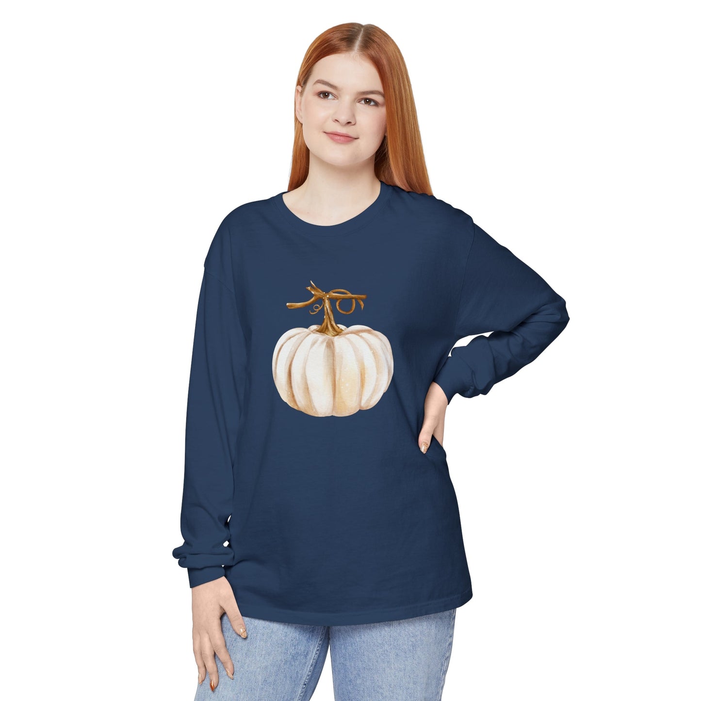 White Pumpkin Unisex Long Sleeve T-Shirt - Witcheasy