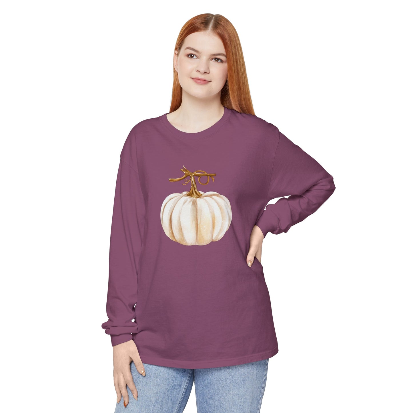 White Pumpkin Unisex Long Sleeve T-Shirt - Witcheasy