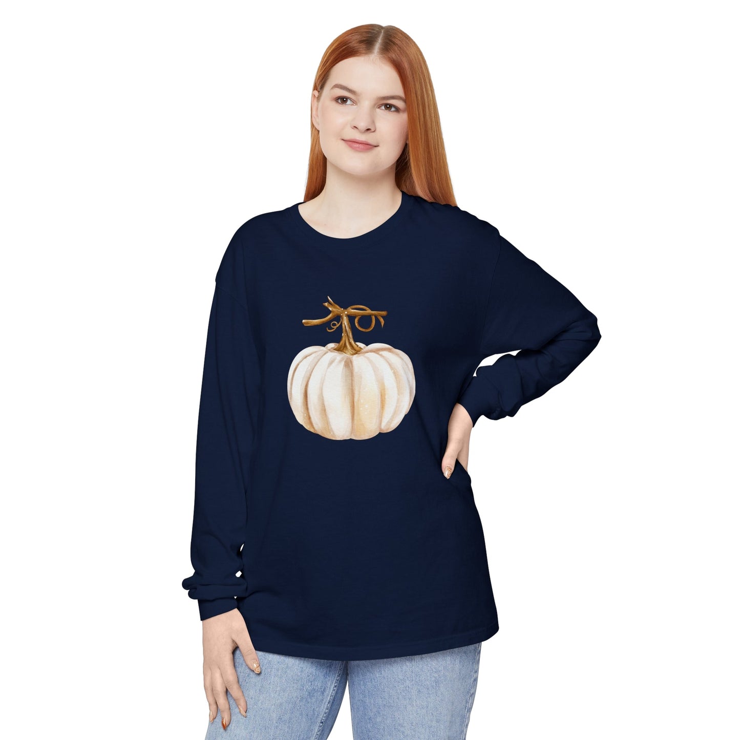 White Pumpkin Unisex Long Sleeve T-Shirt - Witcheasy