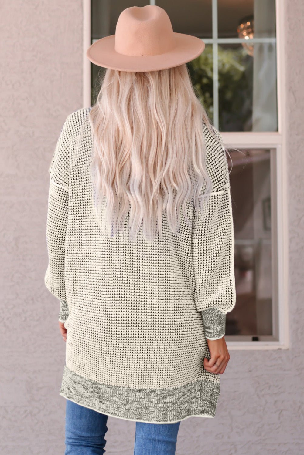 Woven Right Heathered Open Front Longline Cardigan - Witcheasy