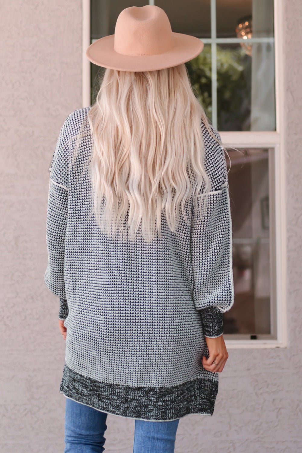Woven Right Heathered Open Front Longline Cardigan - Witcheasy