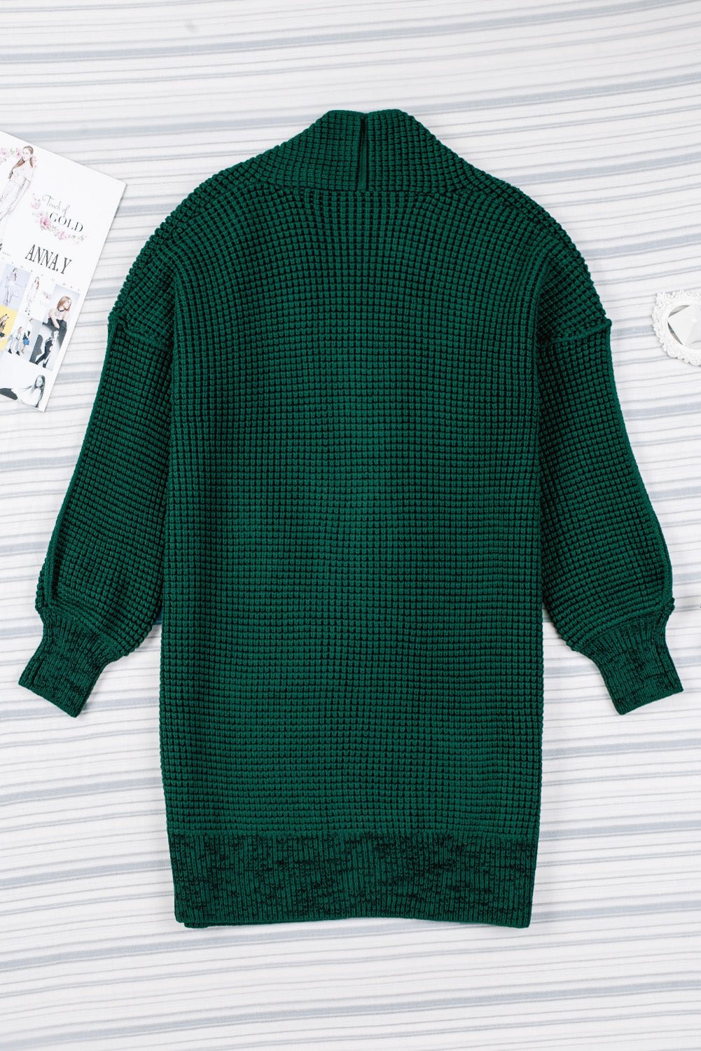 Woven Right Heathered Open Front Longline Cardigan - Witcheasy