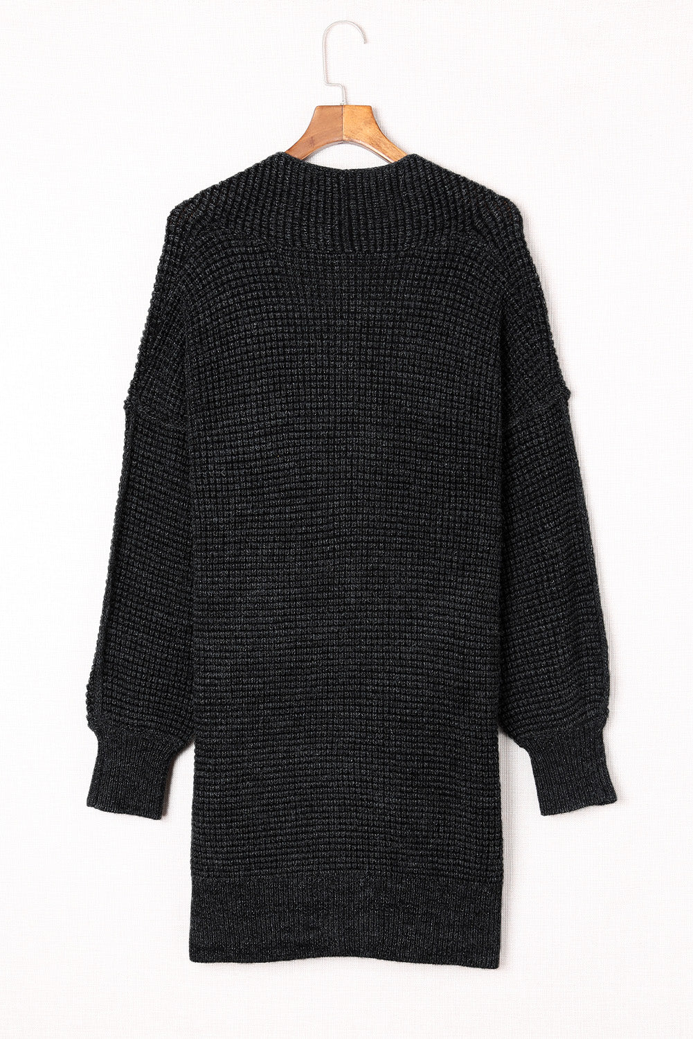 Woven Right Heathered Open Front Longline Cardigan - Witcheasy
