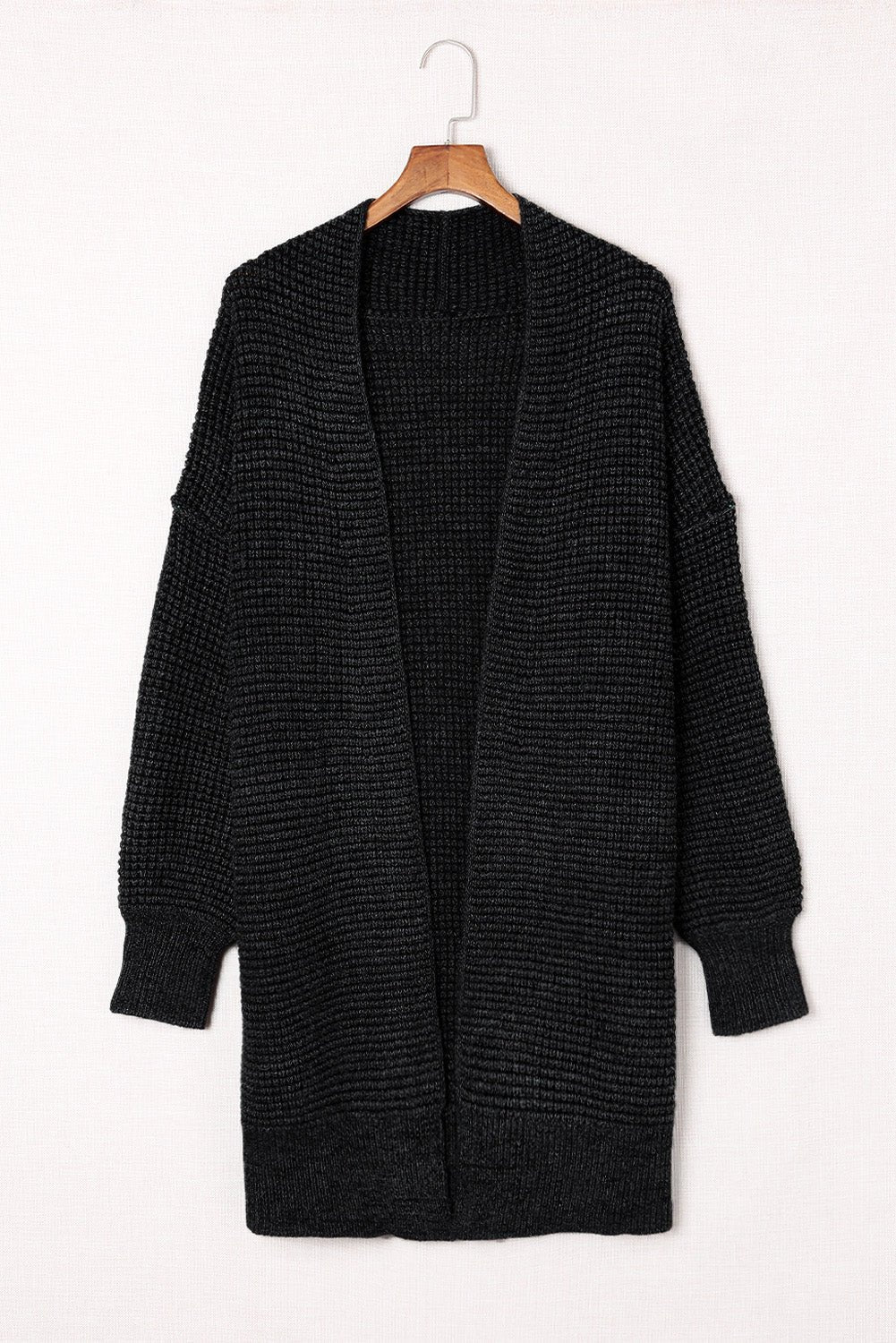 Woven Right Heathered Open Front Longline Cardigan - Witcheasy