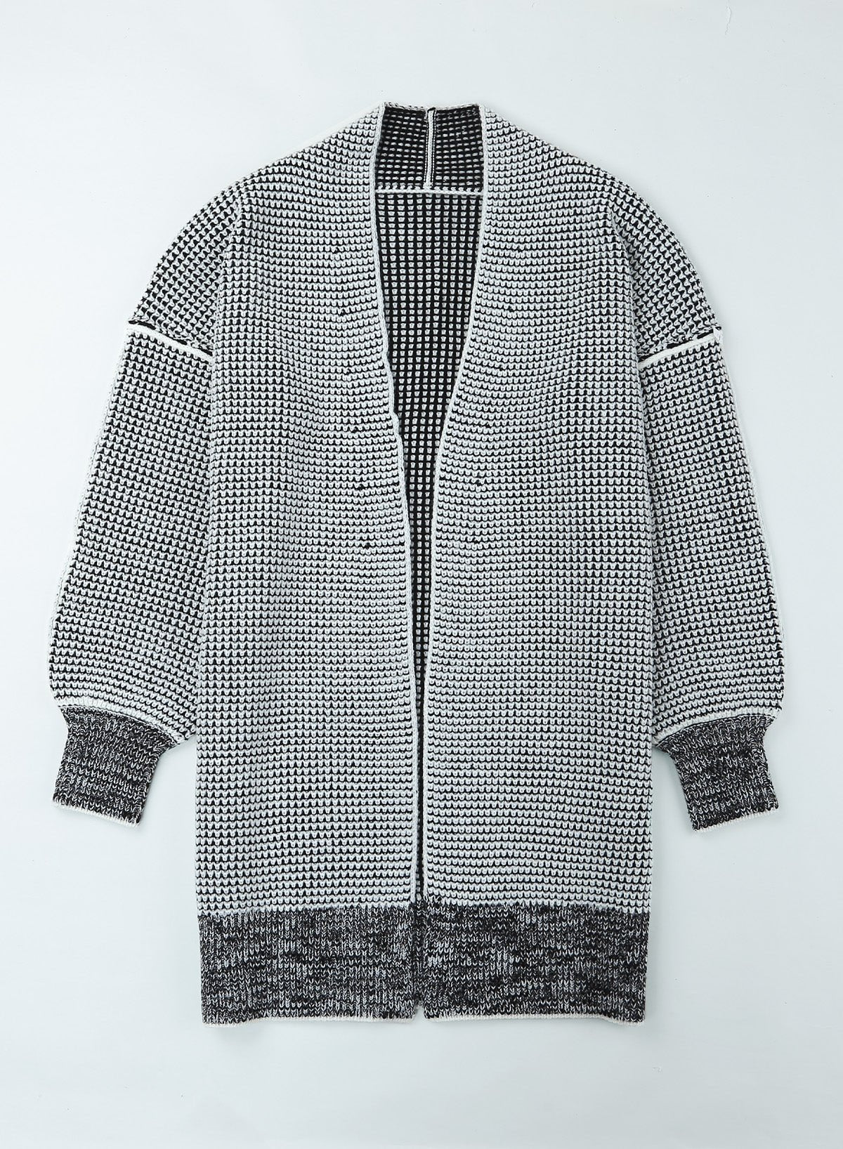 Woven Right Heathered Open Front Longline Cardigan - Witcheasy