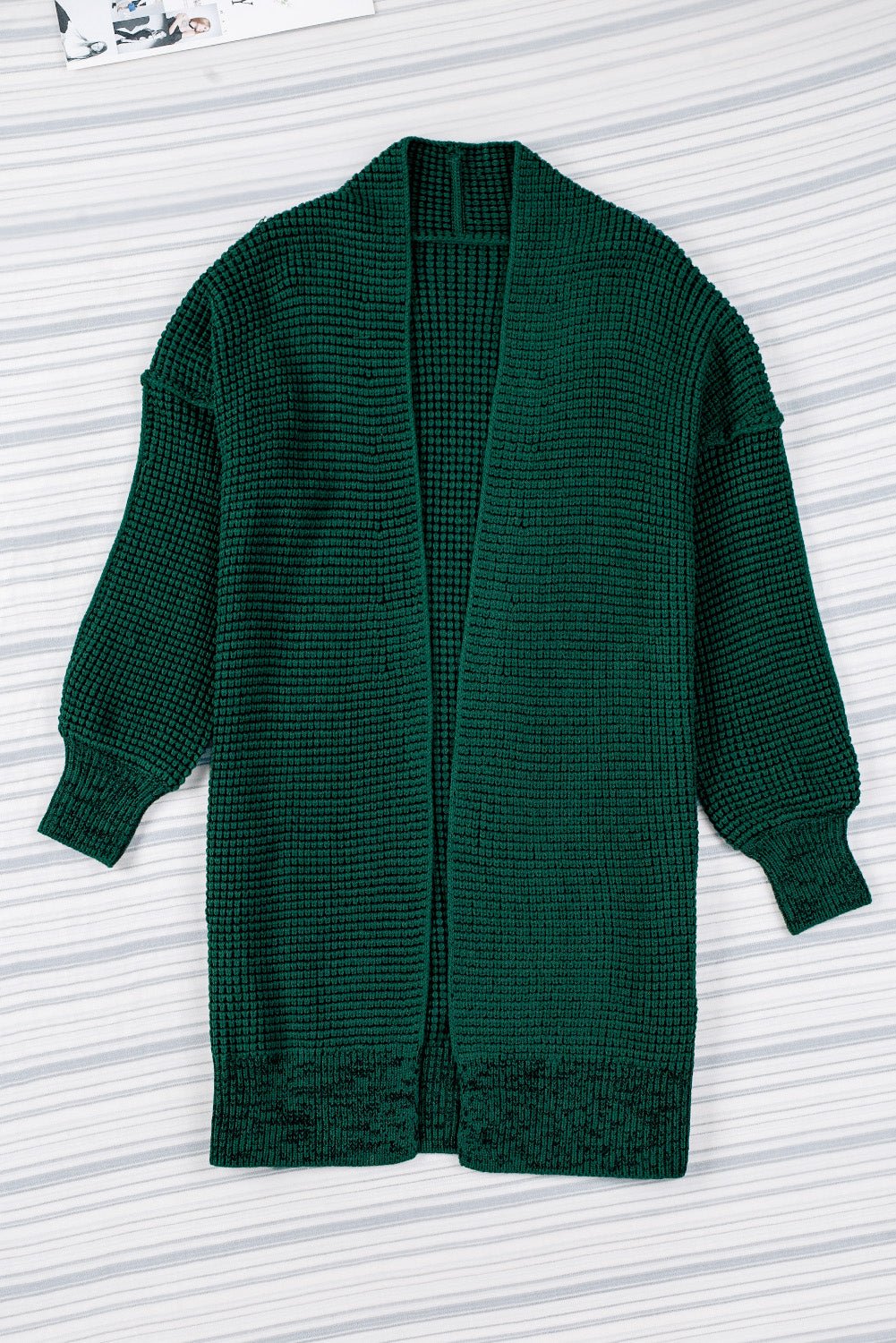 Woven Right Heathered Open Front Longline Cardigan - Witcheasy