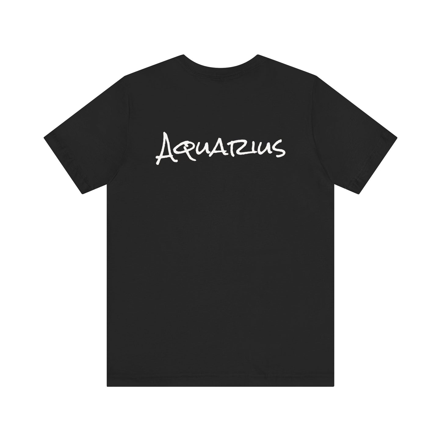 Spooky Aquarius Zodiac Shirt Water Bearer with Graveyard and Pumpkin Dark Astrology Tee for Anytime or Halloween Style Distress