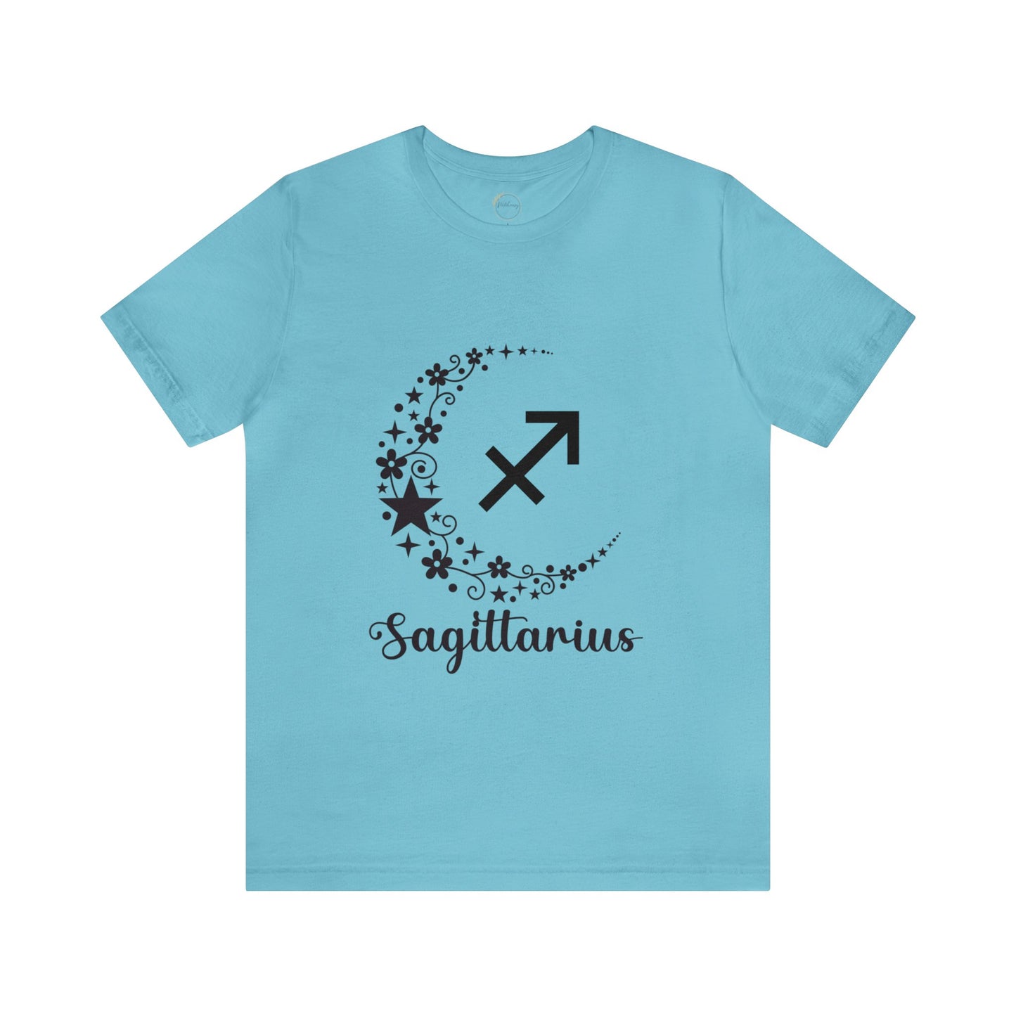 Sagittarius Floral Moon Zodiac Unisex Jersey Short Sleeve Tee