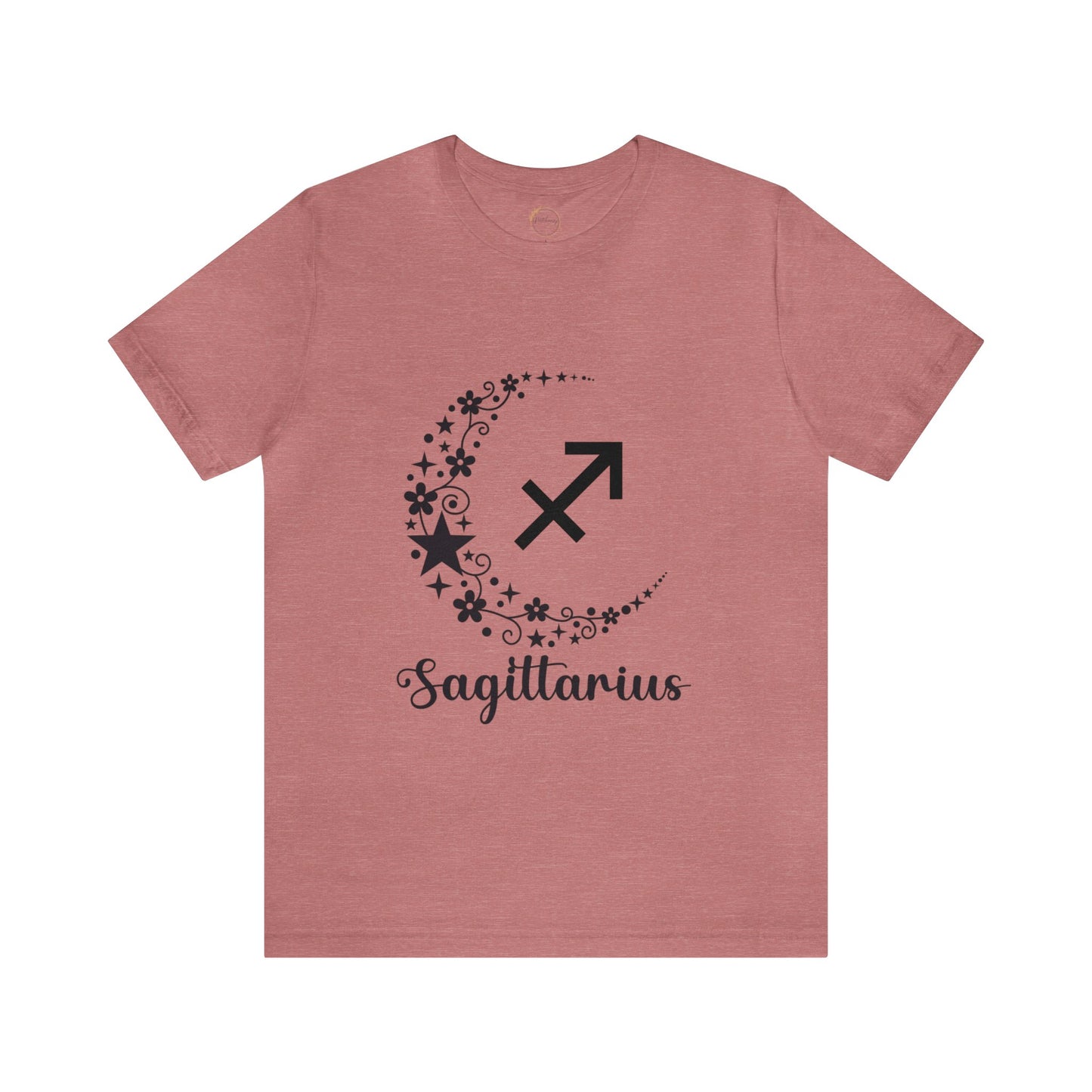 Sagittarius Floral Moon Zodiac Unisex Jersey Short Sleeve Tee