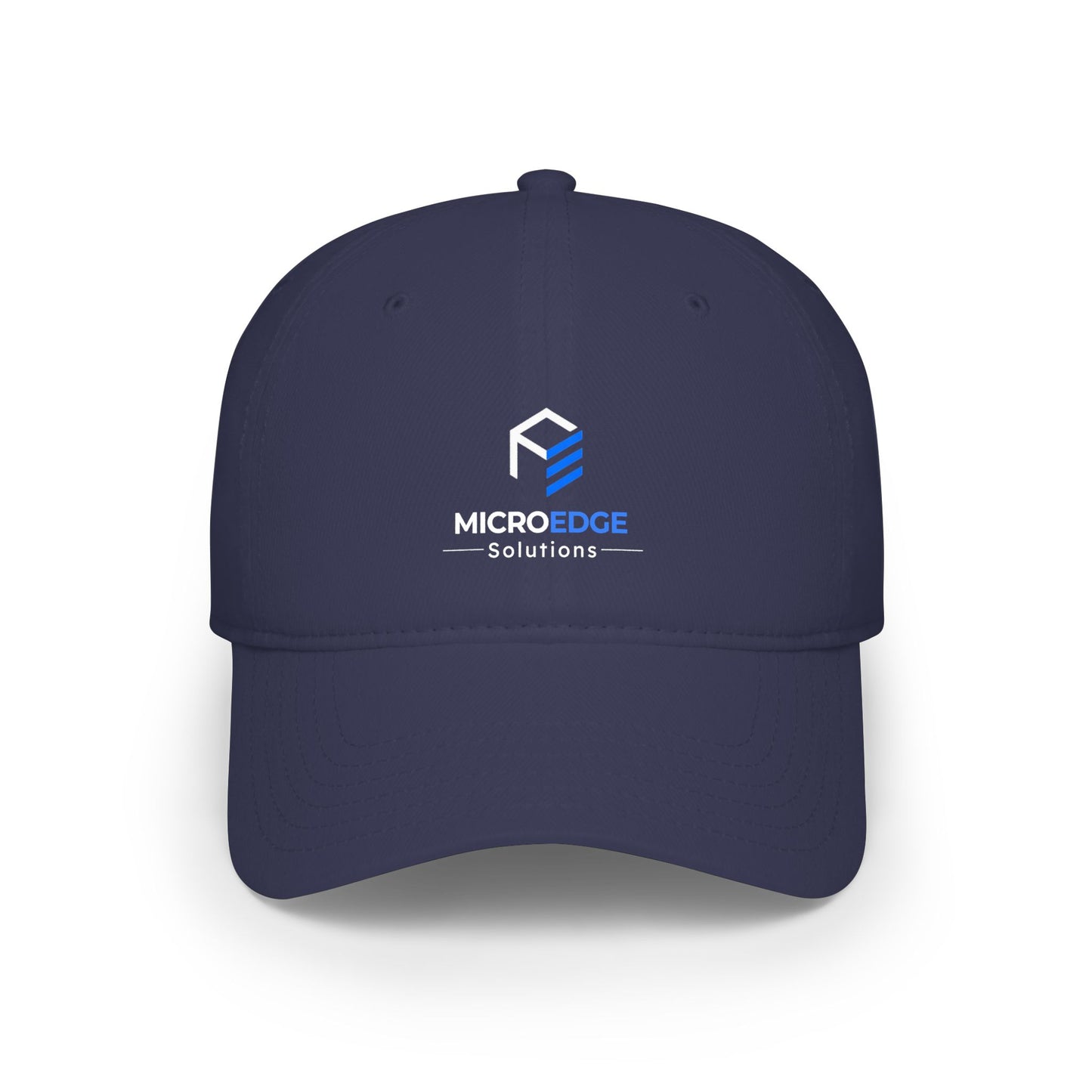 MicroEdge Solutions Low Profile Baseball Cap — White Logo