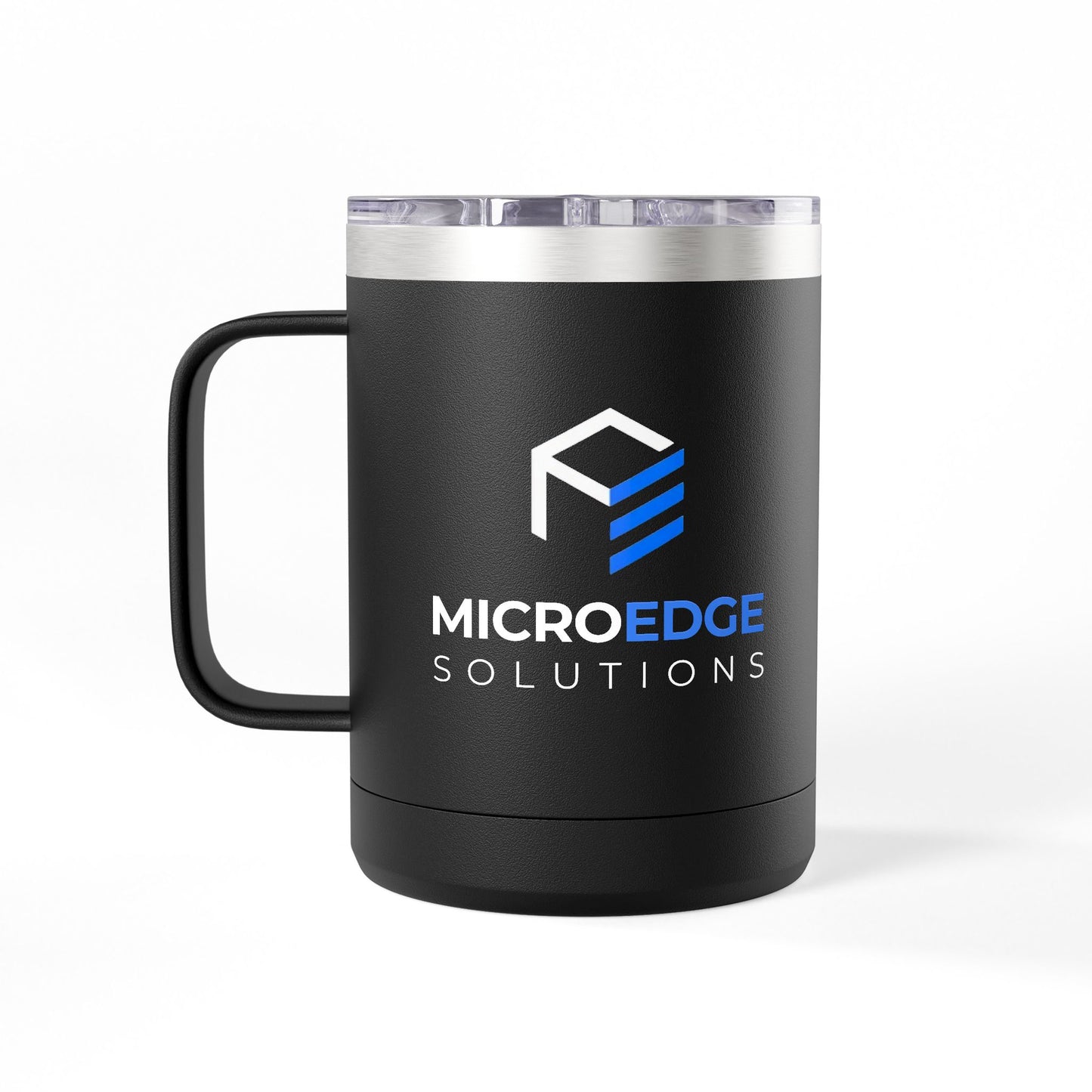 MicroEdge Solutions 15oz Insulated Coffee Tumbler - Logo Stainless Steel Travel Mug