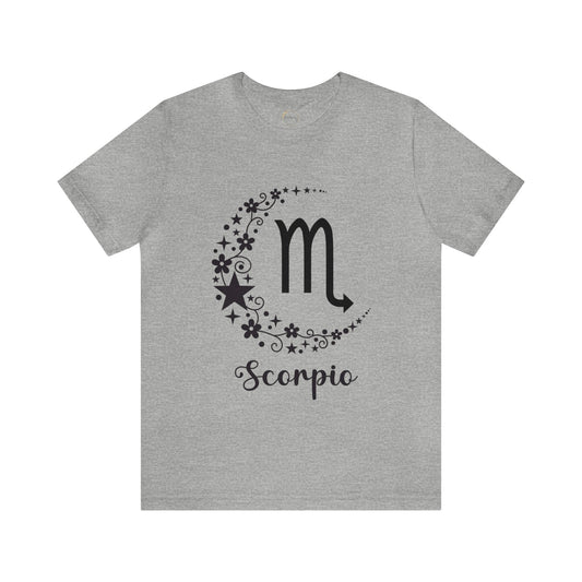 Scorpio Floral Moon Zodiac Unisex Jersey Short Sleeve Tee