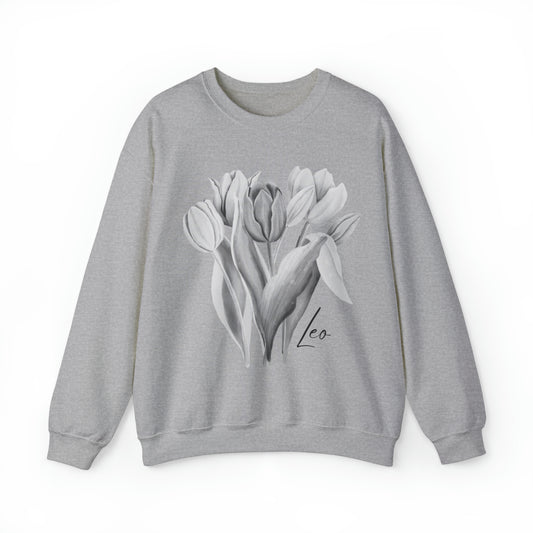 Leo Tulips Unisex Heavy Blend Crewneck Sweatshirt