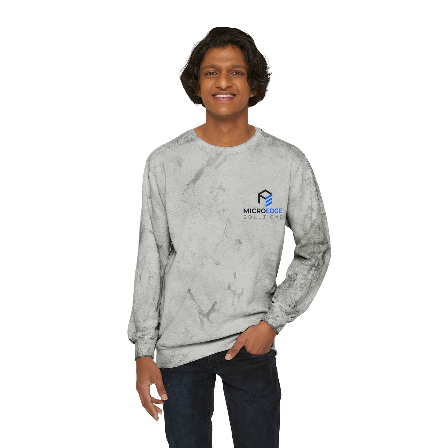Marble Wash Crewneck Sweatshirt — MicroEdge Logo
