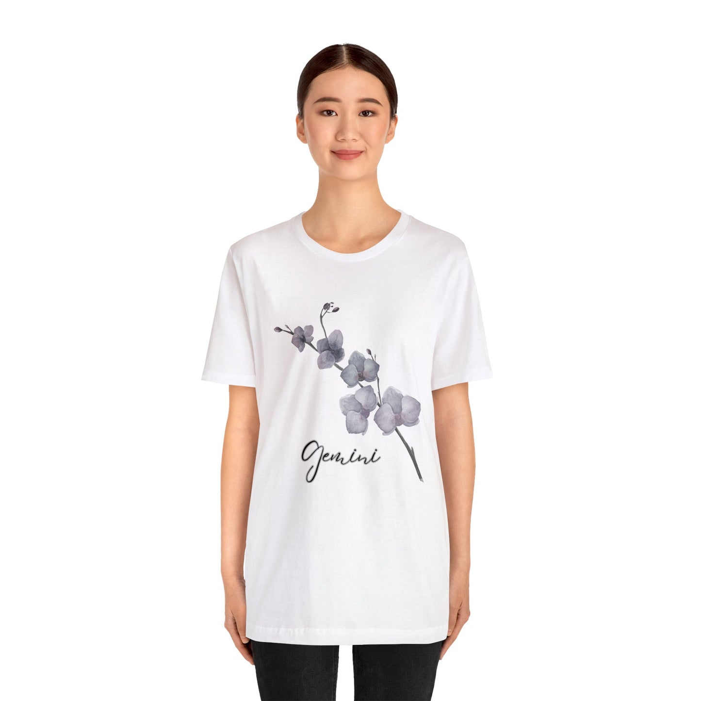 Gemini Orchid Zodiac Unisex Jersey Short Sleeve Tee