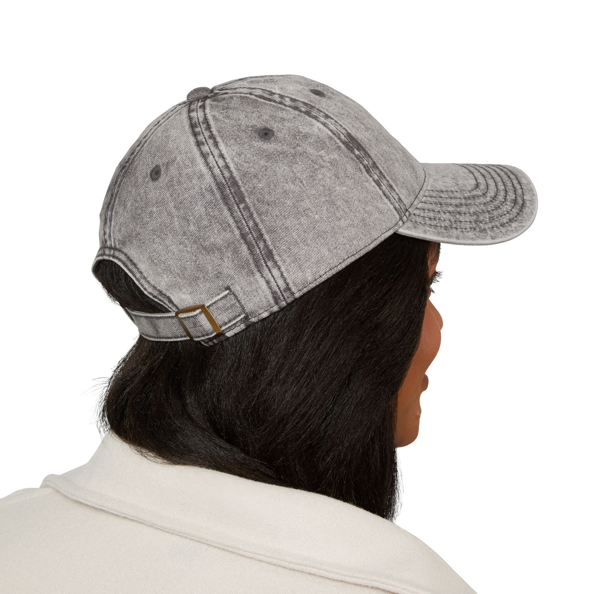 KCOMS Vintage Embroidered Cap — Retro Washed Baseball Hat with Blue Moon Logo
