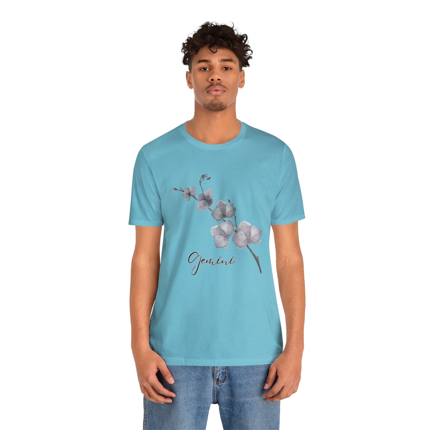 Gemini Orchid Zodiac Unisex Jersey Short Sleeve Tee