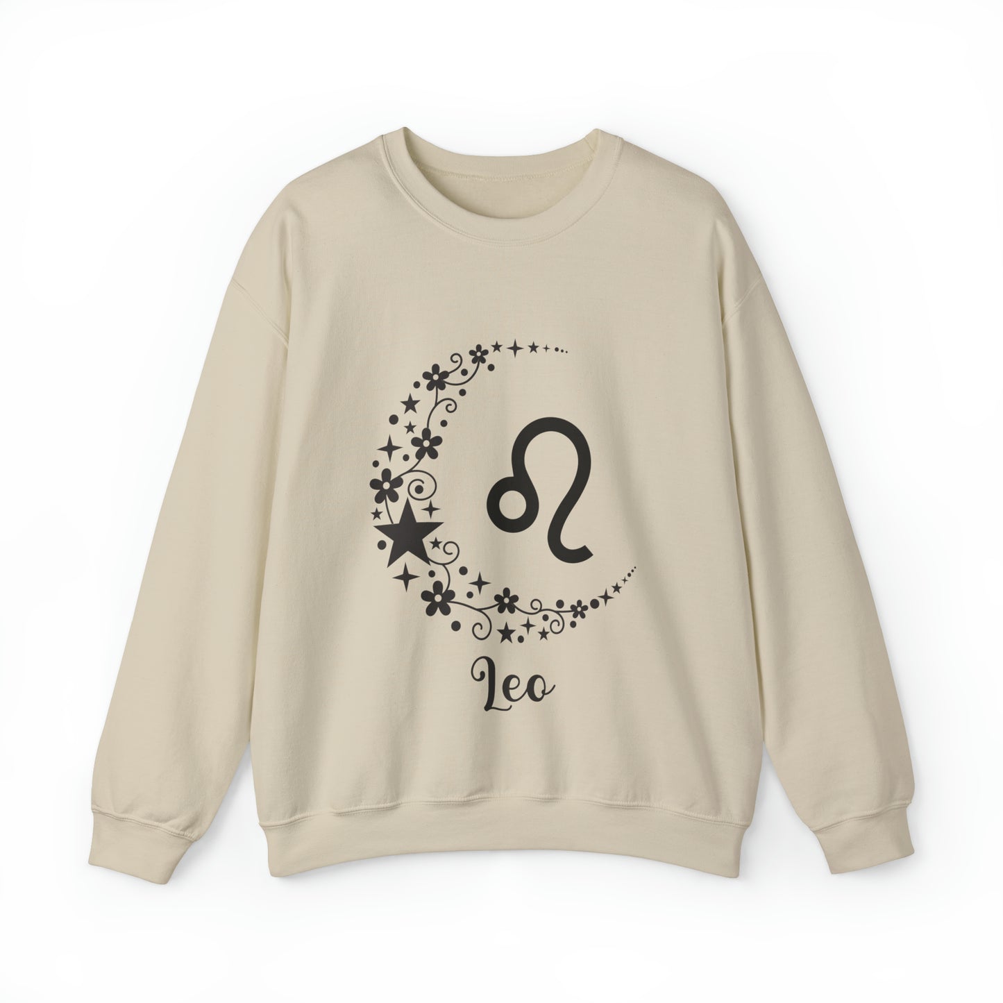 Leo Floral Moon Zodiac Unisex Heavy Blend™ Crewneck Sweatshirt