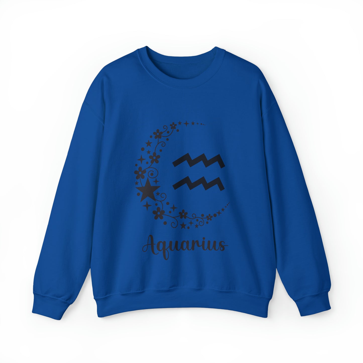 Aquarius Floral Moon Zodiac Unisex Heavy Blend™ Crewneck Sweatshirt