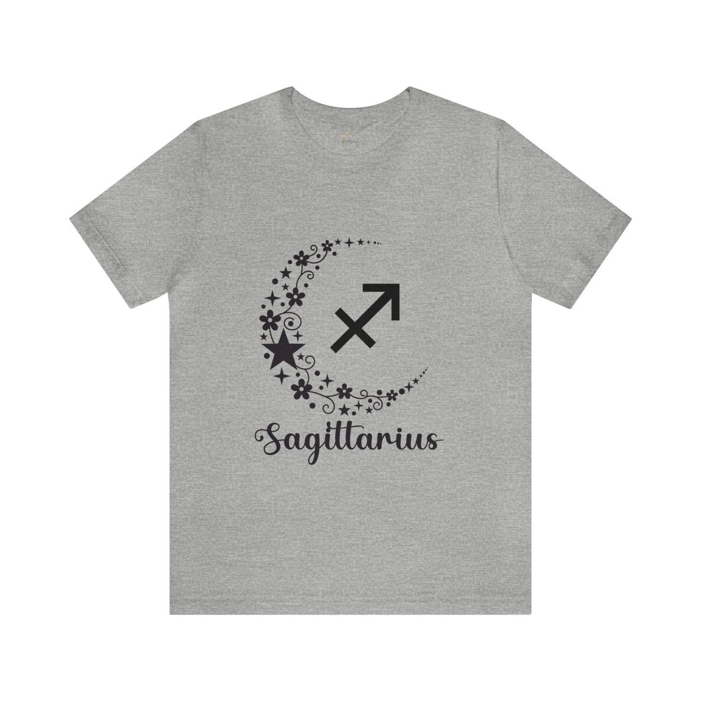 Sagittarius Floral Moon Zodiac Unisex Jersey Short Sleeve Tee