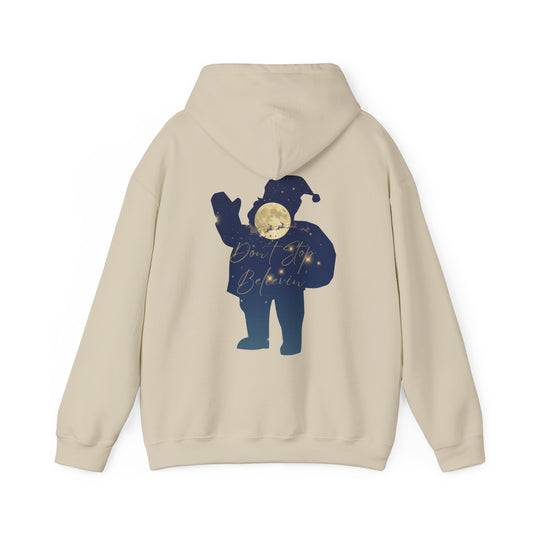 Magical Santa Shirt Don't Stop Believin' Full Moon Christmas Tee Unisex Hooded Sweatshirt