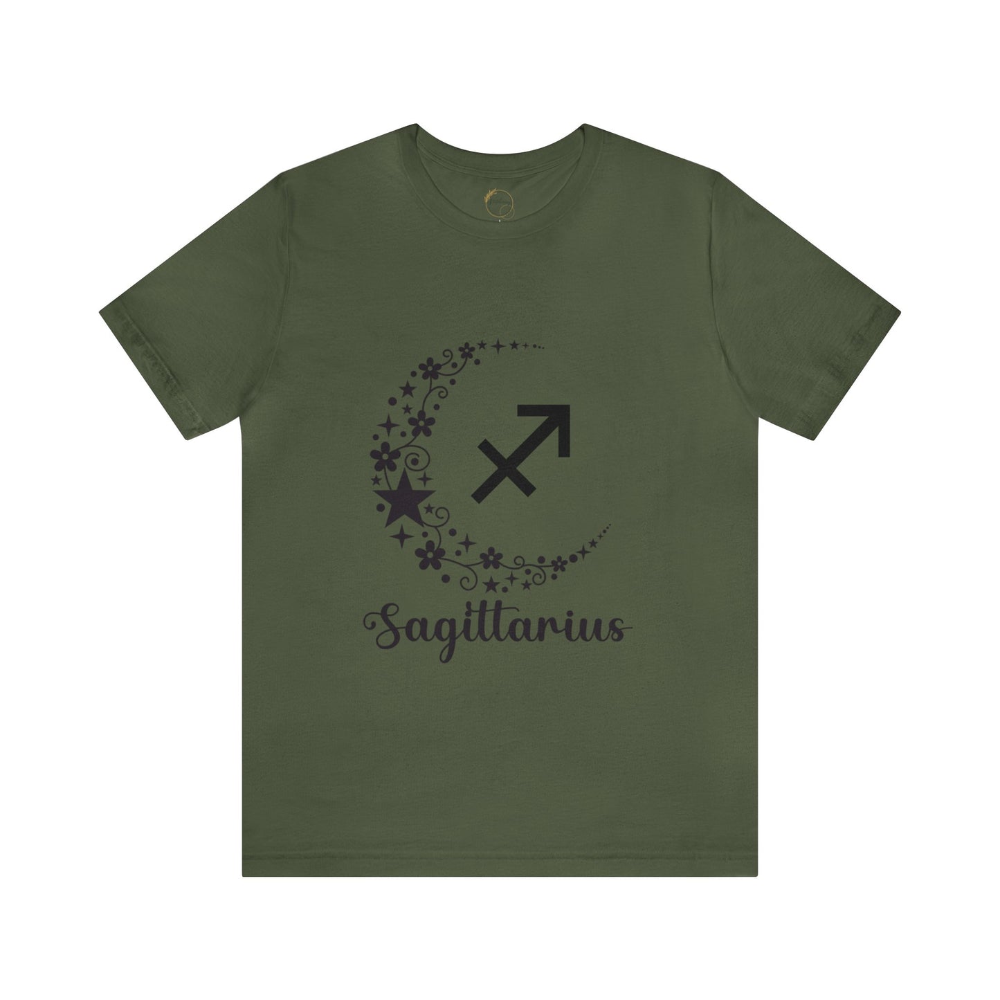 Sagittarius Floral Moon Zodiac Unisex Jersey Short Sleeve Tee