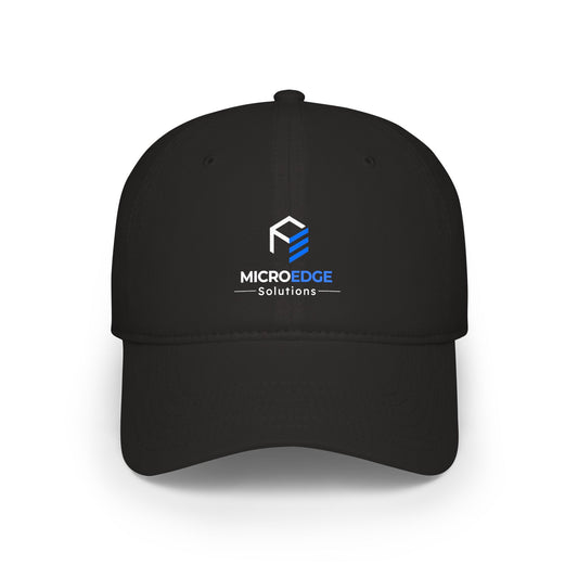 MicroEdge Solutions Low Profile Baseball Cap — White Logo