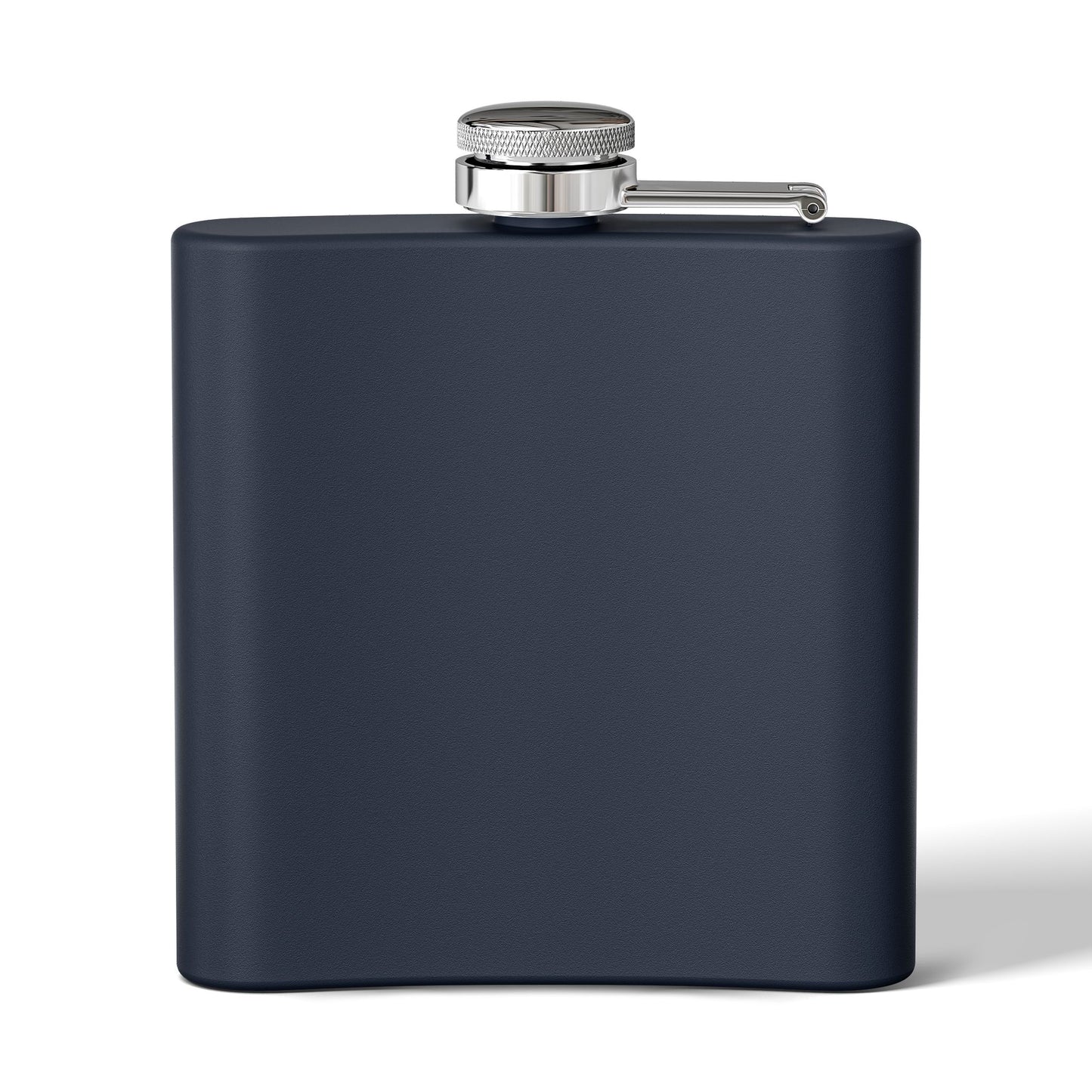 Stainless Steel Flask — MicroEdge Solutions Branded 6oz Hip Flask (Navy)