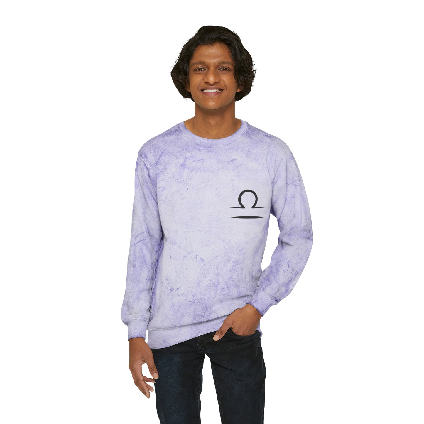 Libra Zodiac Unisex Color Blast Crewneck Sweatshirt