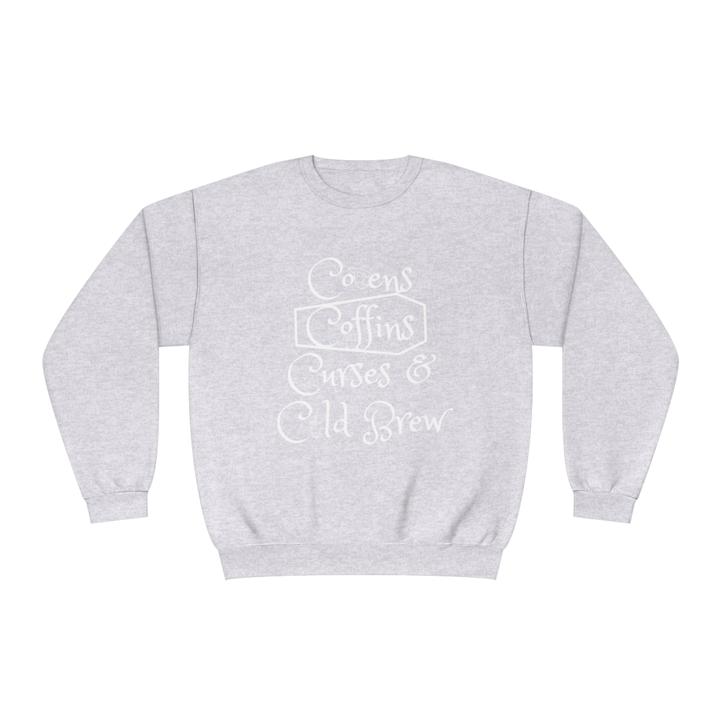 Covens, Coffins, Curses and Cold Brew Unisex Crewneck Sweatshirt