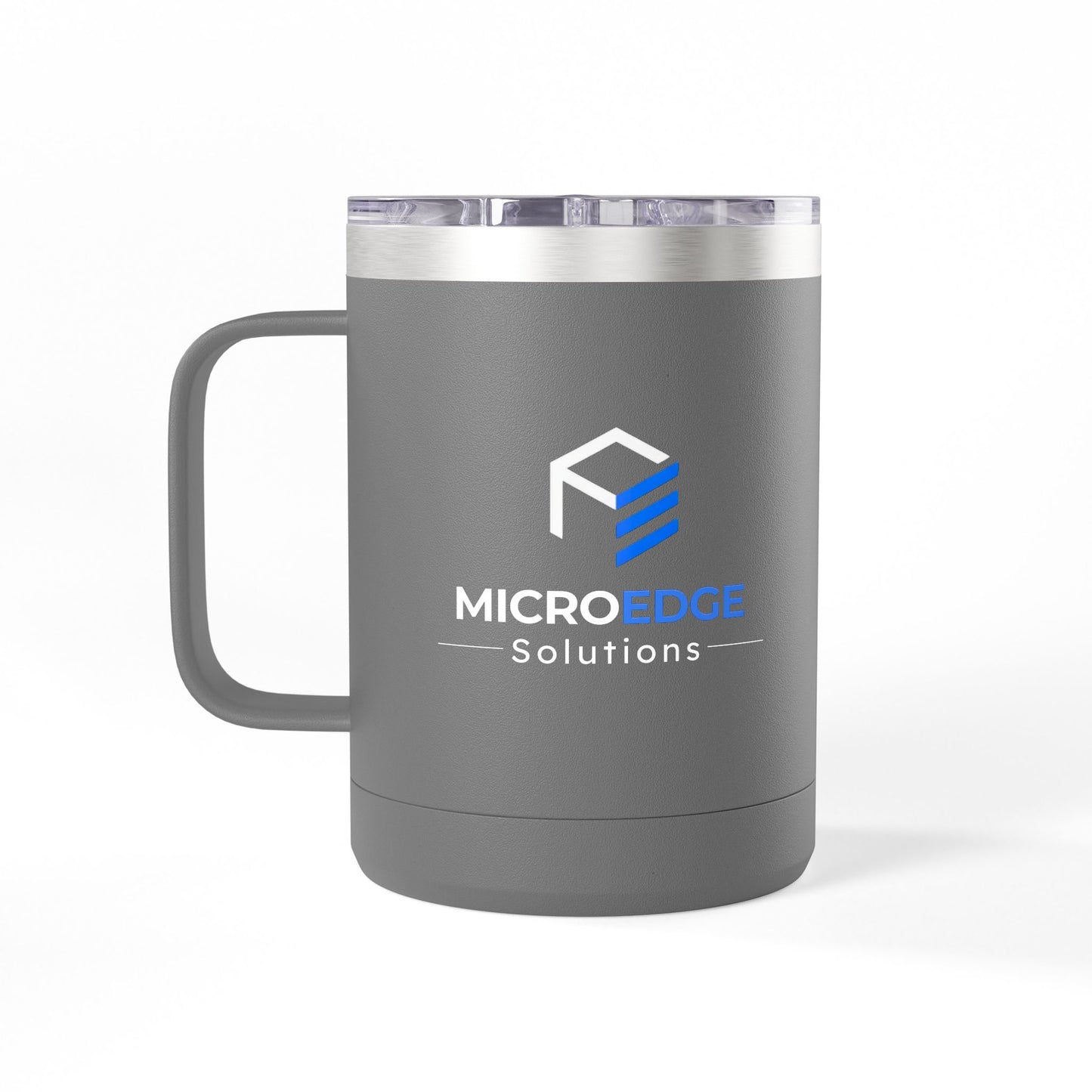 MicroEdge Solutions 15oz Insulated Coffee Tumbler - Logo Stainless Steel Travel Mug