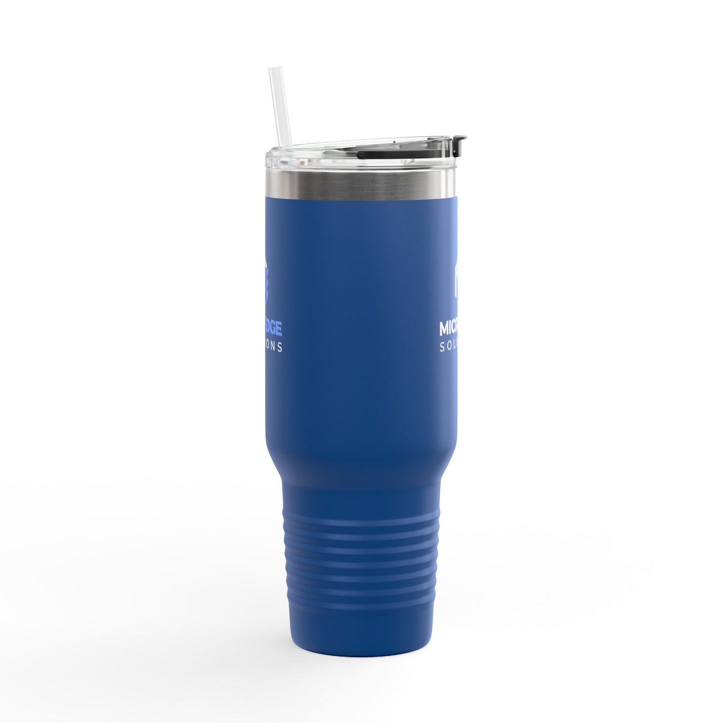 40oz Insulated Travel Mug with Handle — Micro Edge Solutions Logo Tumbler, Stainless Steel Vacuum Travel Cup