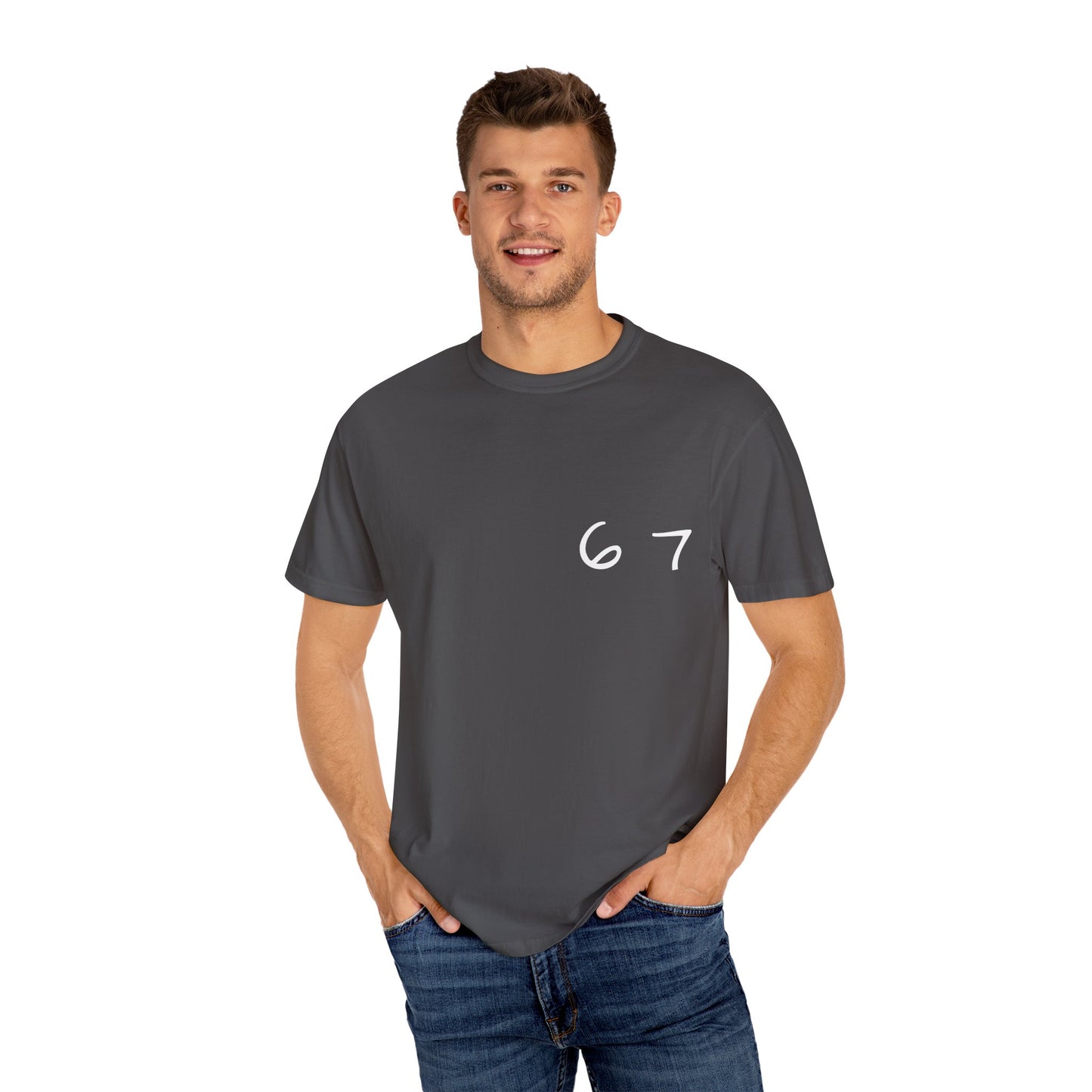 Six Seven Tee 6-7 Meme Shirt  Viral TikTok Trend  Comfort Colors Unisex Tee  Gen Z Slang Graphic Tee (White Print)