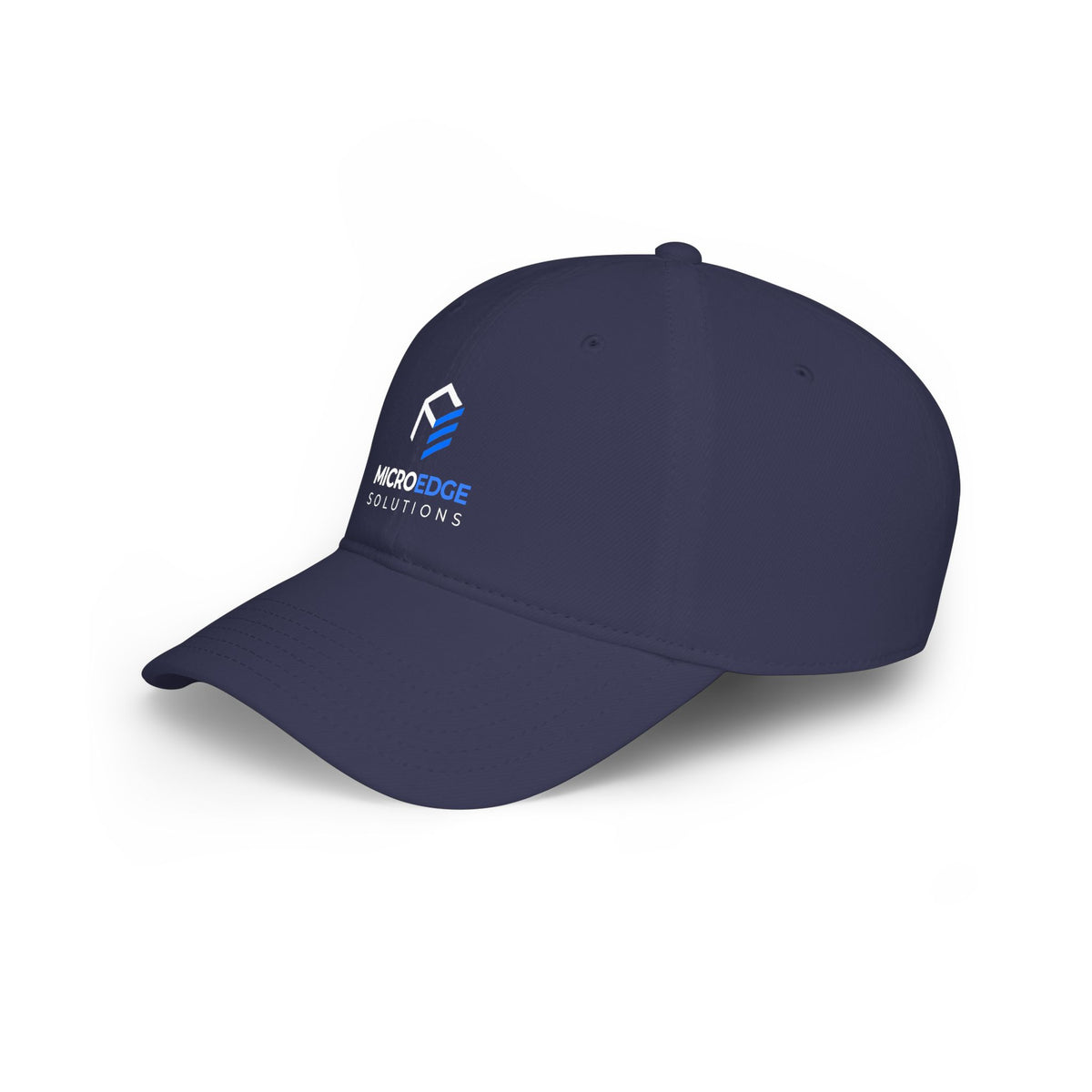 MicroEdge Solutions Low Profile Baseball Cap — White Logo