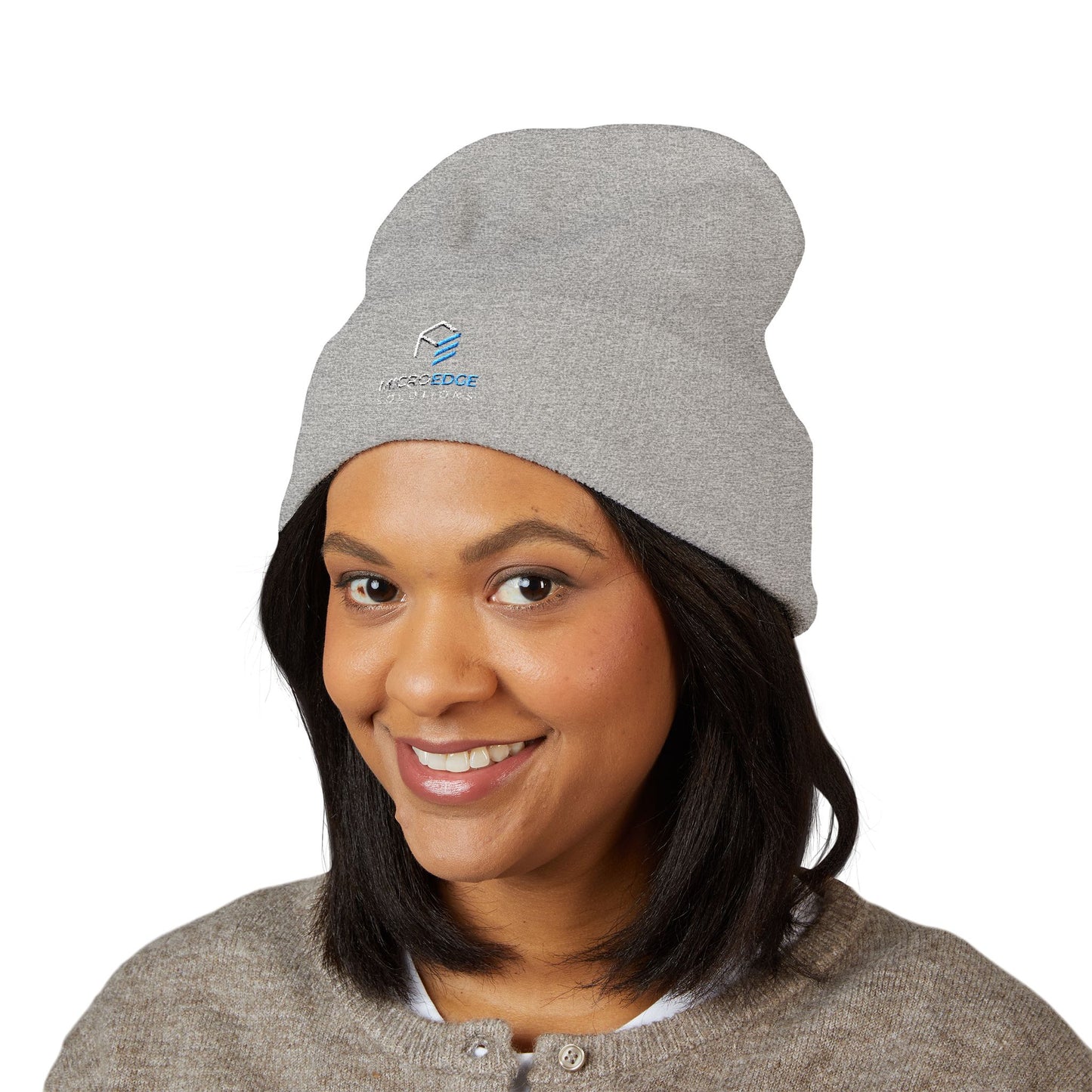 Embroidered Classic Cuff Beanie – MicroEdge Logo Knit Cap