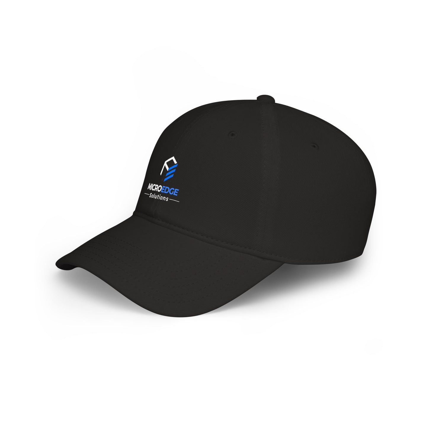 MicroEdge Solutions Low Profile Baseball Cap — White Logo