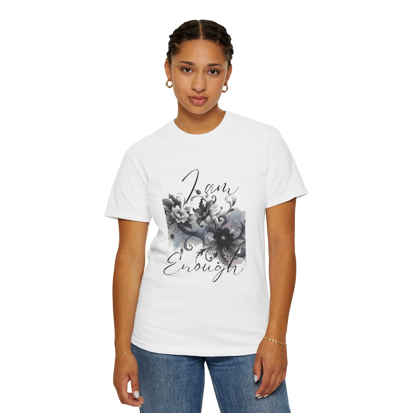 I Am Personalized Shirt Customizable 'I Am Enough' Tee Inspirational Design Affirmation T-Shirt