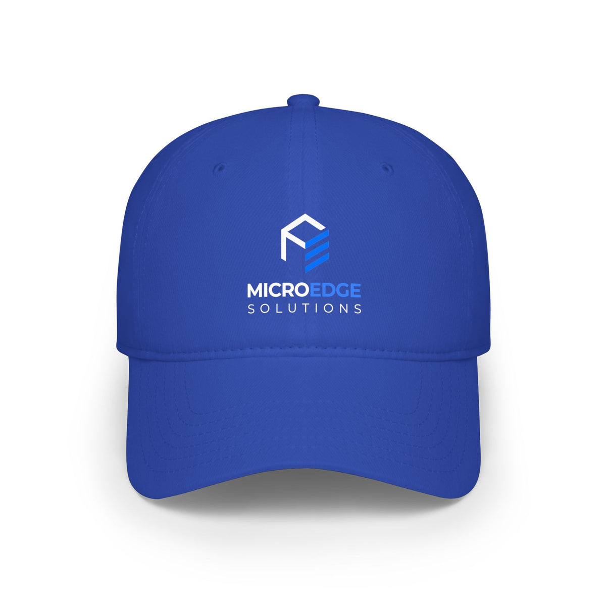 MicroEdge Solutions Low Profile Baseball Cap — White Logo