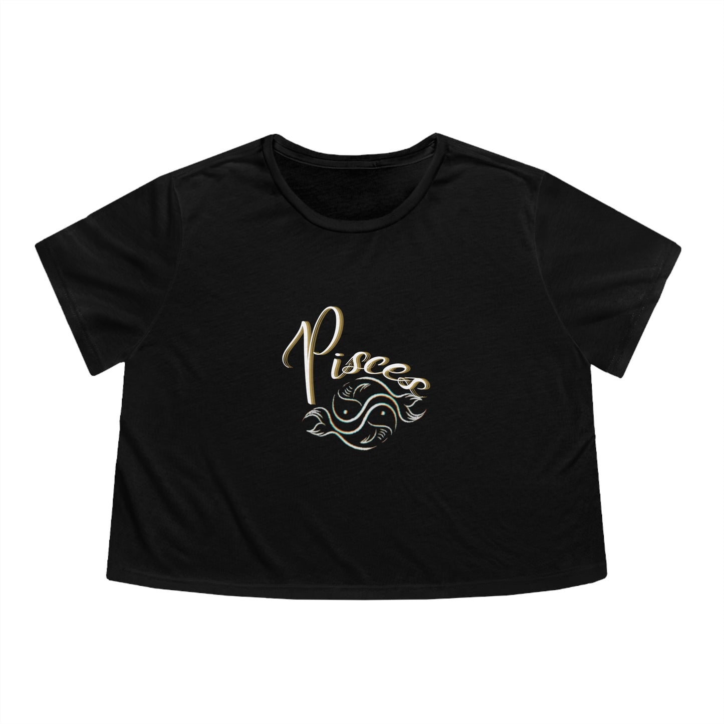 Pisces Zodiac Flowy Cropped Tee